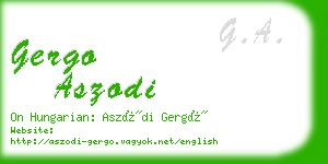 gergo aszodi business card